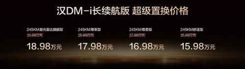 六大升级 比亚迪汉长续航版上市 补贴后售价15.98万起
