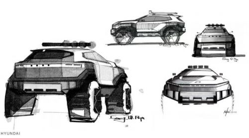 现代发布越野概念车预告,造型硬朗剑指福特Bronco。