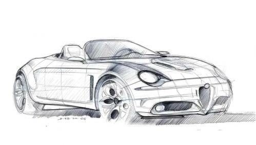 设计草图曝光！阿尔法·罗密欧多款未量产车型亮相，含马自达MX-5同源敞篷版