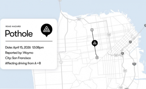 Waymo自动驾驶出租车现已用于向市政部门上报坑洼路况