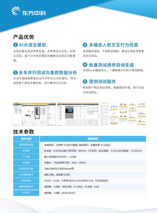 东方中科-智能座舱测试系统 | 申报2026第八届金辑奖中国汽车新供应链百强